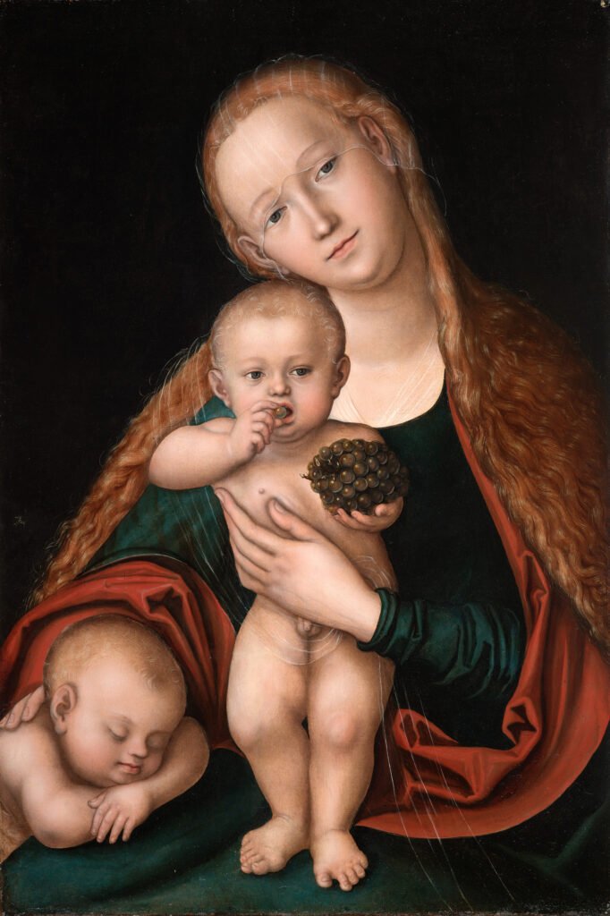 Lucas Cranach the Younger, Virgin and the Child with Infant St. John the Baptist sleeping