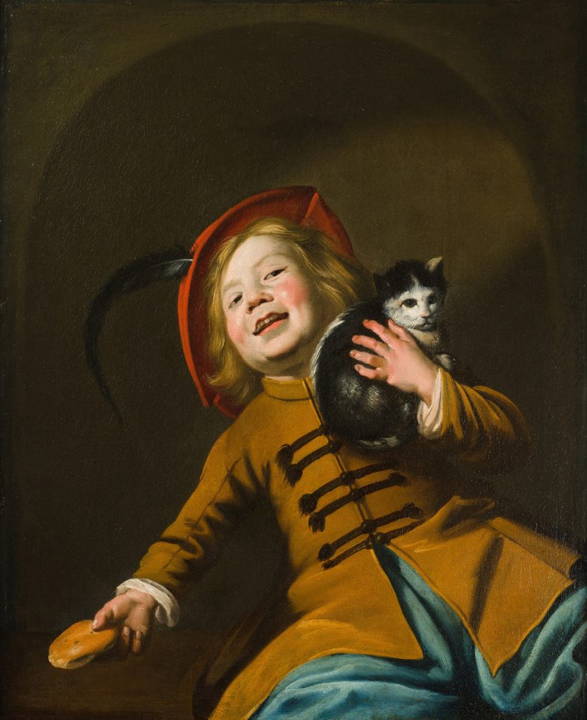 Portrait of a Boy with a Cat, a Red Hat and a Piece of Bread, Follower of Judith LEYSTER