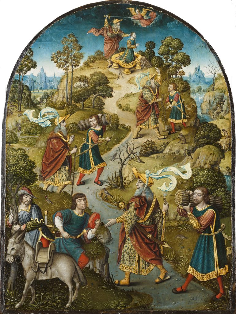 Master of Frankfurt painting The Sacrifice of Isaac